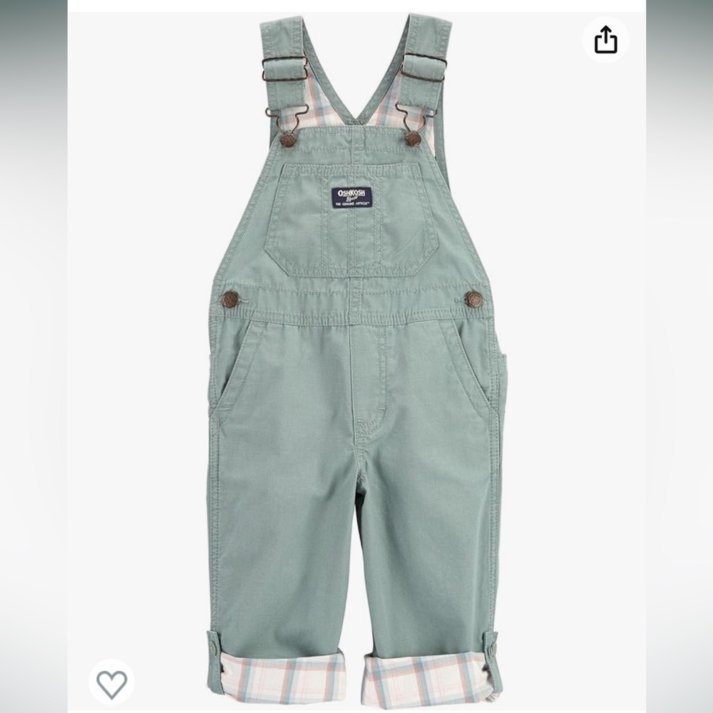 OshKosh B'Gosh Boys World's Best Overalls - Olive